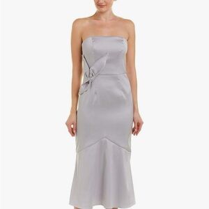 Kay Unger Strapless Light Gray Dress